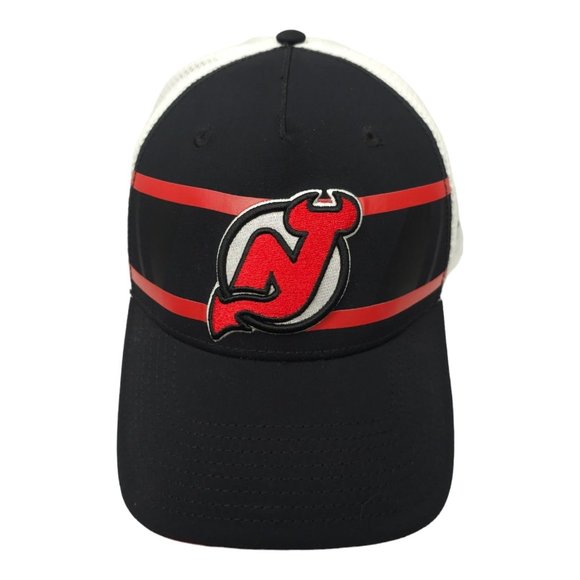 Fanatics New Jersey Devils NHL Snapback Cap Authentic Pro Trucker Hat Logo Patch - Picture 1 of 13